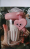 3D挂件高颜值冷萃玻璃杯茶水分离吸管杯子可爱萌趣水果杯便携手提 粉色 实拍图