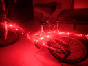 自行车灯风火轮五彩七彩LED辐条钢丝灯山地车警示灯尾灯夜骑行装备 USB充电款-红色1个 实拍图