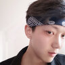 艾梵妮（Eyefanniy） 嘻哈束头发带头巾男士发饰生潮人街头韩国简约绑带式百搭宽边 藏青色 实拍图