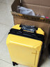 欧遥行李箱男铝框密码拉杆箱子韩版潮流大容量可登机女旅行皮箱次日达 黄色【黑框款-升级带充电口】 20英寸 -登机箱-手提上飞机手拉箱 实拍图