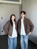百鹊亭美式复古翻领皮夹克男2026春季新款百搭宽松情侣工装pu皮外套男 咖色 S 实拍图