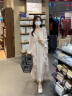 她芙（tafu）品牌女装法式连衣裙套装女2024春秋新款韩版收腰显瘦中长款吊带裙 米白色 M 晒单实拍图