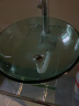 钢化玻璃单盆 彩色玻璃洗手盆台中盆台上盆台下盆圆形洗面盆洗漱盆 绿波现货（送下水） 晒单实拍图