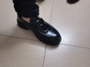 柯盾（KEDUN）皮鞋男秋季真皮透气商务英伦休闲男鞋一脚蹬乐福鞋软底男士豆豆鞋 黑色 （四季款） 38 实拍图