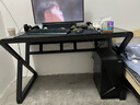 元优钢化玻璃电脑桌书桌稳固加大现代简约办公家用台式电脑桌游戏桌子 【圆角全黑】无键盘托 长120cm宽60cm高75cm 实拍图