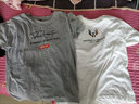 雾卡 【纯棉2件装】短袖t恤男潮流宽松大码夏天新款休闲纯色半袖T恤 鹿角白色+大R浅灰 XL 建议135-150斤 实拍图