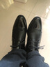 卡帝乐鳄鱼（CARTELO）男士保暖加绒商务正装职场低帮冬季加厚皮鞋子男M1057 黑色 43 实拍图