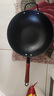 臻三环手工铁锅平底炒菜锅生铁锅无涂层不易粘锅厨房好物单柄铸铁锅 平底加锅耳 36cm 实拍图