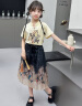 迪士尼（Disney）童装马面裙女童套装夏季款改良新中式国风汉服儿童短袖大童表演服 米白色 120码(建议身高110cm  6-7岁)cm 晒单实拍图