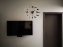 美世达挂钟客厅创意免打孔钟表挂墙现代简约石英钟卧室个性装饰时钟 小号黑色:68*60CM 实拍图