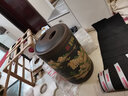 玖晟祥 宜兴紫砂茶叶罐大号储茶罐普洱茶饼储存罐密封茶缸紫砂罐茶叶桶 60饼 竹节泥绘 黑山水 实拍图