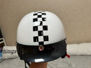 奇达士（qudas）德国日式电动车半盔男女四季机车头盔轻便夏盔摩托车头盔3C认证 K8白色棋盘格 M 实拍图