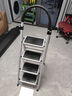 格普瑞梯子家用多功能人字梯加厚轻便折叠梯子稳固安全步梯便携室内爬梯 加厚碳钢白色四步梯 实拍图