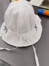 李晨曦（Lichenxi）婴儿帽子春秋季薄款款男童女宝宝渔夫帽防晒遮阳公主儿童太阳盆帽 白色 蝴蝶结可调节大小 均码 适合3-24个月帽围40-50CM 实拍图
