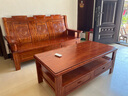 中酷 实木沙发三人位红椿木沙发中式现代实木客厅沙发仿古木质沙发 113+长方茶几+电视柜【海棠色】 实拍图