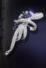 依特优雅胸针高档女士气质西装胸花别针毛衣外套大衣胸针男配饰装饰品 深海蓝 实拍图