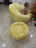 虎图腾个性时尚懒人南瓜沙发客厅休闲卡通卧室阳台单人小沙发椅创意 超柔香蕉黄 单人位+脚蹬 实拍图