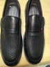 红蜻蜓男鞋皮凉鞋夏季镂空透气软底爸爸鞋真牛皮鞋子 黑色 42 实拍图