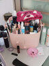 KAMAN 化妆品收纳盒防尘家用大容量化妆盒宿舍桌面梳妆台护肤品置物架 北欧粉大号【化妆盒+化妆镜】 实拍图