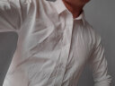 POWO长袖衬衫男士小领修身夏季衣服白色商务休闲青年韩版春装衬衣 米白色 40 晒单实拍图