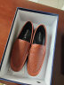 奥康品牌男鞋新品英伦豆豆鞋男真皮软底懒人一脚蹬休闲皮鞋透气 棕色夏季洞洞凉鞋 38 实拍图