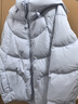 森马（Semir）轻松羽绒|90鸭绒羽绒服女冬季短款宽松花苞连帽甜美三防保暖外套 粉蓝（白鸭绒）80081 M 实拍图