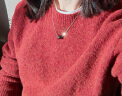 无印良品 MUJI 女式 含牦牛绒骆驼绒圆领毛衣 长袖针织衫秋 冬季 红色 M-L 165/88A 实拍图