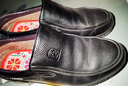 老人头男鞋春秋季商务休闲皮鞋男厚底防滑套脚中年爸爸鞋真皮加绒特大码 黑色加绒款 40 实拍图