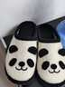 小茸室内居家静音儿童拖鞋秋冬熊猫 2-9岁男女宝地板无声羊毛保暖棉拖 超轻静音底 内长22cm 适合脚长19.5-20.5cm 实拍图