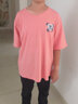 尡韵短袖男夏季新款港风恶魔笑脸短袖T恤男ins潮流宽松情侣上衣服 纯棉T恤1071 粉色 L 实拍图