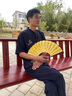 花花公子唐装中山装男士春夏季中国风短袖套装道袍汉服晨练服民族风古装 大龙长袖藏青套装.. XL 实拍图