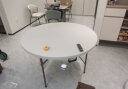 方杰 折叠圆桌餐桌酒店大圆桌面家用桌子户外便携式塑料餐桌吃饭桌 1.2米 6-8人白 加固款 实拍图