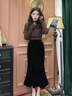 拉夏贝尔（La Chapelle）针织连衣裙女装2026年秋冬季新款韩版套装两件小个子打底裙子女冬 套装 M 实拍图