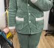 猫人【三层夹棉加厚加绒】女士睡衣女冬季长袖开衫法兰绒家居服女绿M 实拍图