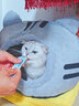 珑小宠猫窝冬天四季通用封闭式猫屋别墅狗窝小型犬加厚猫狗窝猫床猫舍 卡通猫头窝灰色【M号] 实拍图