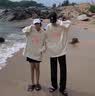 love legend情侣装卫衣秋冬季套装男女同款百搭休闲个性带帽上衣学生班服定制 人民 杏色+杏色 M 男+S女 实拍图