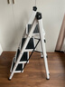 奥伦福特 家用梯子伸缩工程梯折叠多功能升降人字梯伸缩室内加厚两用梯 经典加厚-四步白色 实拍图