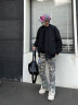 POUM夹克男春秋季新款美式飞行潮牌宽松简约棒球服纯色工装外套男 SSQ-622黑色 XL 晒单实拍图