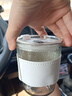 FGHGF网红ins风杯子玻璃杯家用加厚防烫咖啡杯学生办公室喝水杯 奶白色竹节杯 350ml 实拍图