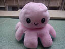 萌萌猪翻面章鱼玩偶双面翻转八爪鱼公仔小毛绒玩具变脸礼物章鱼礼物 粉色转淡蓝 20厘米 实拍图