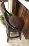 创运美式乡村酒吧椅头层牛皮吧台椅旋转实木高椅真皮高脚椅靠背柜台椅 矮吧椅（坐高63CM） 实拍图