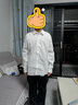 九虞氏儿童白衬衫男童春秋纯棉长袖衬衣中大童表演纯色演出服小学生校服 白色 160 （适合身高151-160cm） 实拍图