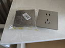 公牛（BULL）开关插座面板带USB网线86型墙面家用墙壁5孔空调电视 G39星空灰 【三孔16A(空调热水器)】 实拍图
