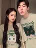 love legend情侣装夏季短袖t恤套装一男一女2024新款网红半袖上衣服学生定制 （猫咪）男灰绿+女灰绿 M 男+S女 实拍图