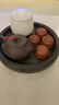 红铁普 功夫茶茶盘 圆形双层托盘茶船紫砂茶盘大号 10寸黑双龙 25CM 实拍图