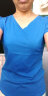 艾路丝婷夏装新款T恤女短袖上衣韩版修身体恤TX3560 蓝色V领 L 实拍图