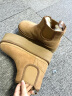 AU&MU2023新款澳洲羊毛雪地靴女款冬季加绒厚底短筒棉鞋防滑切尔西女靴 N612栗色 35 U4(34/35) 晒单实拍图