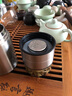唯万茶水分离保温杯316不锈钢泡茶杯迷你便携喝茶水杯定制简约男网红 钢色黑边250ml带杯套杯刷 实拍图