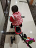 纳豆儿童三轮车脚踏车手推车婴儿溜娃神器宝宝遛娃儿童车1-2-3-5岁 中国红- 经典款【一键折叠】 实拍图