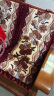 花语缤纷 加厚防滑沙发坐垫 红木实木沙发垫 长椅垫可拆洗带靠背 富贵花-红 50*45*高度60(纤维棉) 实拍图